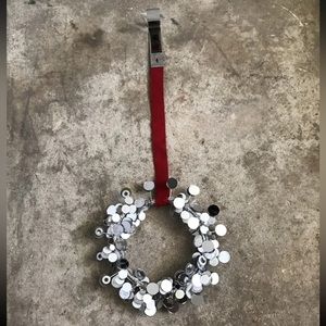 Starbucks Coffee In Store 2007 Silver Mirror Wreath w/Felt Hanger and Hook RARE!